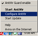 Avira Antivir Configure AntiVir