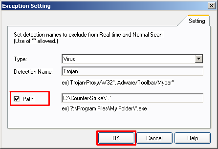 nProtect Anti-Virus/Spyware Exclusion Setting